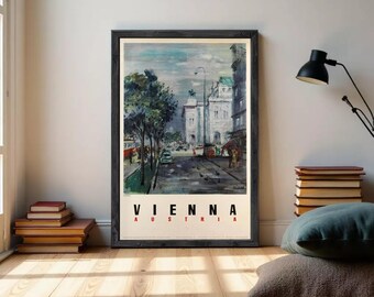 Vintage Poster of Vienna Austria Travel Poster Tourism 1940 | Wall Map Print