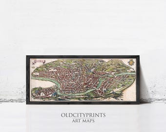 Old Map of Rome Roma Italy 1652 Antique Rome Map | Wall Map Print