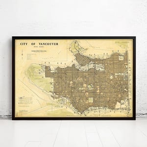 Old Map of Vancouver Canada Vintage Map | Vintage Map Wall Art Print | Large Map Print | Home Decor Wall Art