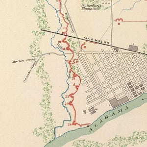 Vintage map of Savannah GA Georgia 1895, United States of America | Wall Map Print image 5