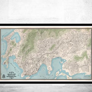 Old Map of Rio de Janeiro Brasil 1928 Vintage Map  | Vintage Map Wall Art Print | Large Map Print | Home Decor Wall Art