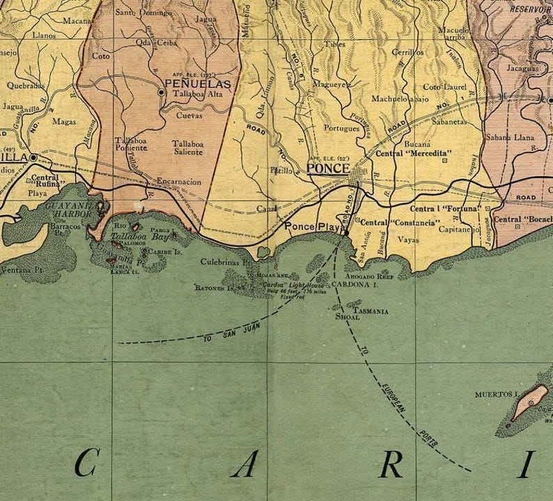 Old Map of Puerto Rico Island 1915 Vintage Map | Wall Map Print image 5