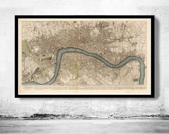 Old Map of London 1749 Vintage Map of London | Vintage Poster Wall Art Print | Wall Map Print | Old Map Print