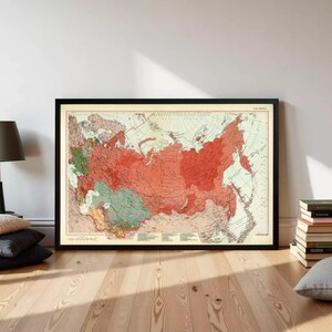 Old Map of Soviet Union CCCP USSR map  | Wall Map Print