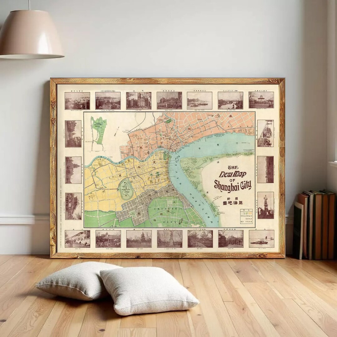 Old Map of Shanghai 1908 China Vintage Map | Wall Map Print - Etsy