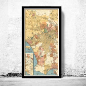 Beautiful Old Map of Los Angeles 1938 Vintage Map | Vintage Map Wall Art Print | Large Map Print | Home Decor Wall Art