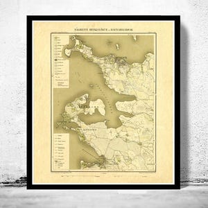 Old Map of Reykjavik Iceland islandia 1903 Vintage Map | Vintage Map Wall Art Print | Large Map Print | Home Decor Wall Art