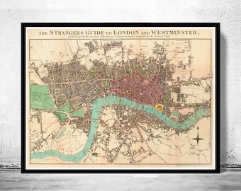 Old Map of London Map 1806 Vintage Map | Vintage Poster Wall Art Print | Wall Map Print | Old Map Print