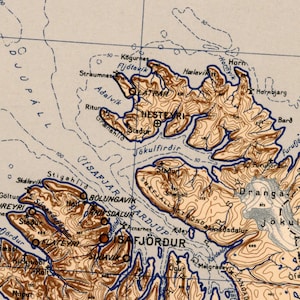 Vintage Map of Iceland Islandia Vintage Map Iceland Vintage Poster Wall Art Print Wall Map Print ...