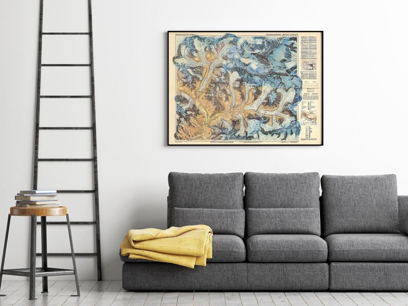 Old Map of Mount Everest Vintage Map | Wall Map Print image 4