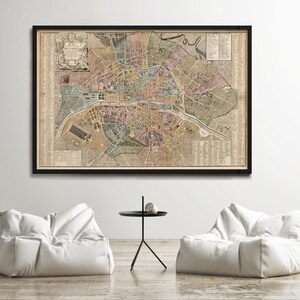 Beautiful Old Map of Paris 1790 France Vintage Map | Vintage Map Wall ...