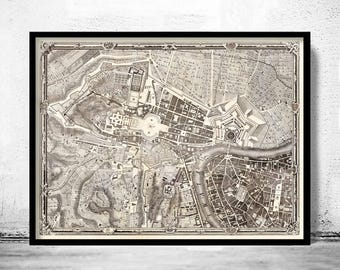 Old Map of Vatican Rome Italy 1748 Vintage Map of Vatican City | Vintage Map Wall Art Print | Large Map Print | Home Decor Wall Art