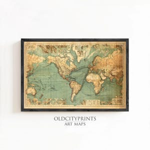 Great Vintage World Map in 1882 | World Map Gift World Map Print | Vintage World Map | World Map Wall Art | Large Map Print