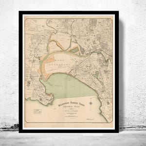 Vintage Map of Melbourne Port Harbour 1893  , Australia Oceania  | Vintage Map Wall Art Print | Large Map Print | Home Decor Wall Art