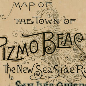 Old Map of Pismo Beach San Luis Obispo 1887 Vintage Map | Wall Map Print image 7