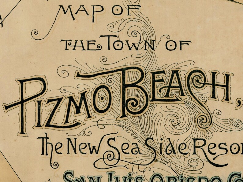 Old Map of Pismo Beach San Luis Obispo 1887 Vintage Map | Wall Map Print image 7