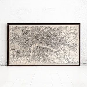 Old Map of London 1851 Vintage Map of London | Vintage Map Wall Art Print | Large Map Print | Home Decor Wall Art