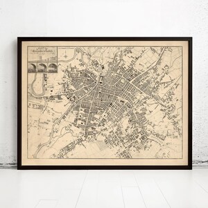 Old Map of Manchester United Kingdom 1825 Vintage Map | Vintage Map Wall Art Print | Large Map Print | Home Decor Wall Art