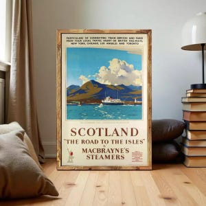 Vintage Travel Poster of Scotland Travel Poster Tourism 1930-40 | Wall Map Print
