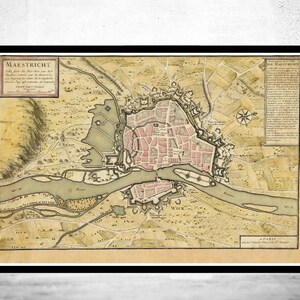 Old Map of Maastricht Netherlands 1700 Vintage Map | Vintage Map Wall Art Print | Large Map Print | Home Decor Wall Art
