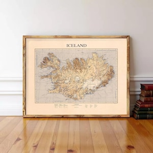 Vintage Iceland Map Print | Islandia Wall Art (Museum Quality)