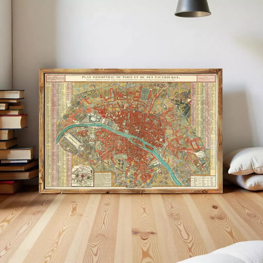 Old Map of Paris 1797 Vintage Map of Paris | Paris Wall Map | Wall Map ...