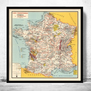 Old map of France Gastronomy Vintage Poster  | Vintage Poster Wall Art Print | Wall Map Print |  Old Map Print