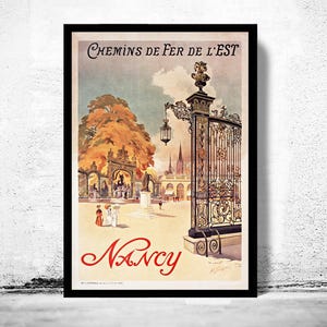 Vintage Poster Nancy France  1907 Travel Poster  | Vintage Map Wall Art Print | Large Poster Print | Home Decor Wall Art