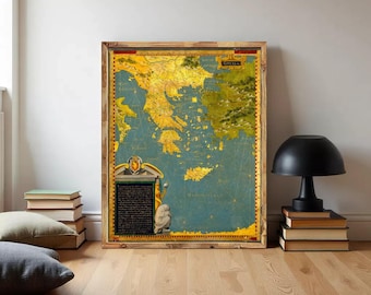 Old Map of Greece 1585 Vintage Map | Wall Map Print