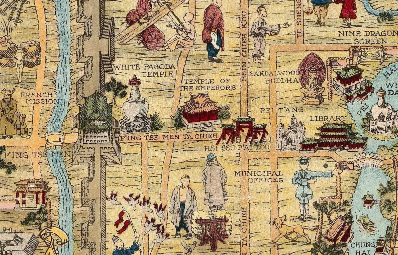 Old Map of Beijing China 1936 Vintage Map | Wall Map Print - Etsy