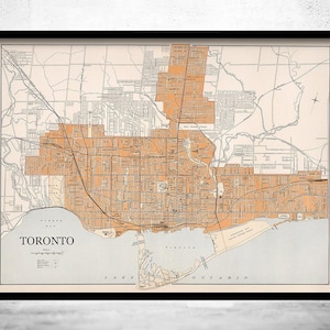 Old Map of Toronto Canada 1915 Vintage MAp | Vintage Map Wall Art Print | Large Map Print | Home Decor Wall Art