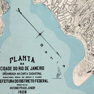 Vintage Map Rio de Janeiro 1928 Brasil | Antique Wall Decor Art Print image 5