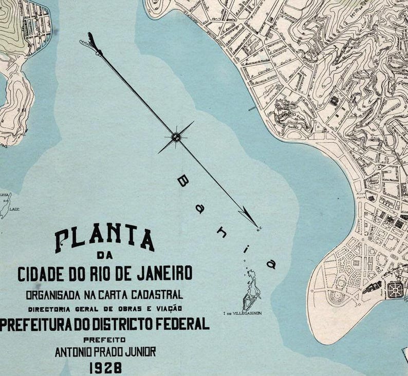 Vintage Map Rio de Janeiro 1928 Brasil | Antique Wall Decor Art Print image 5