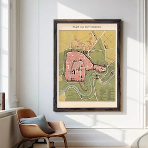 Old Map of Rothenburg Germany 1903 | Wall Map Print