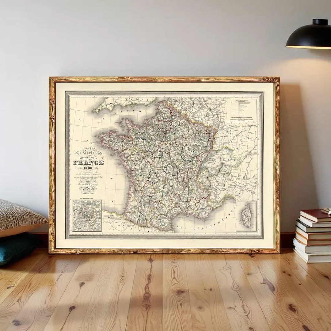 Old Map of France 1835 Vintage Map | Wall Map Print - Etsy UK