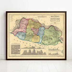 Old Map of El Salvador Honduras 1839 | Vintage Map Wall Art Print | Large Map Print | Home Decor Wall Art
