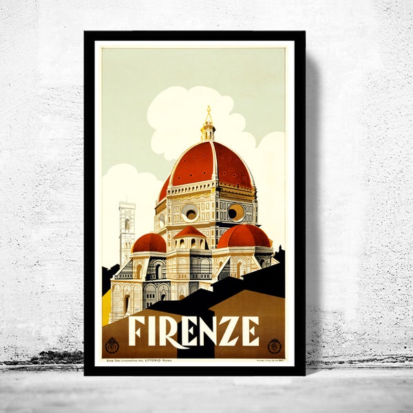 Vintage Poster of Florence Firenze Italy Italia  1930 Tourism poster travel