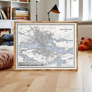 Old Map of Stockholm Sweden 1844 Vintage Map | Wall Map Print