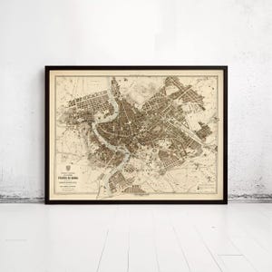 Vintage Map of Rome Italy 1892 Old Map of Rome | Wall Map Print