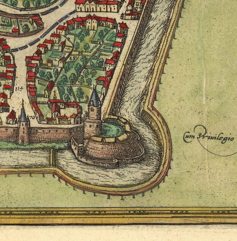 Old Map of Augsburg, Bavaria Germany 1572 | Wall Map Print - Etsy Portugal