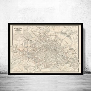 Old Map of Berlin Germany 1894 Vintage Map | Vintage Map Wall Art Print | Large Map Print | Home Decor Wall Art