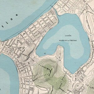 Vintage Map Rio de Janeiro 1928 Brasil | Antique Wall Decor Art Print image 6