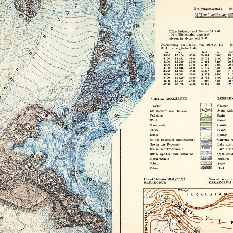 Old Map of Mount Everest Vintage Map | Wall Map Print image 6