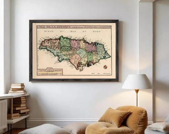 Vintage Map of Jamaica 1705 | Antique Wall Decor Art Print