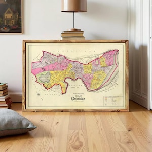 Old Map of Cambridge Massachusetts 1890 Vintage Map  | Wall Map Print