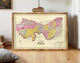 1929年ケンブリッジ地図アートプリント：ヴィンテージ壁装飾 - Etsy 日本