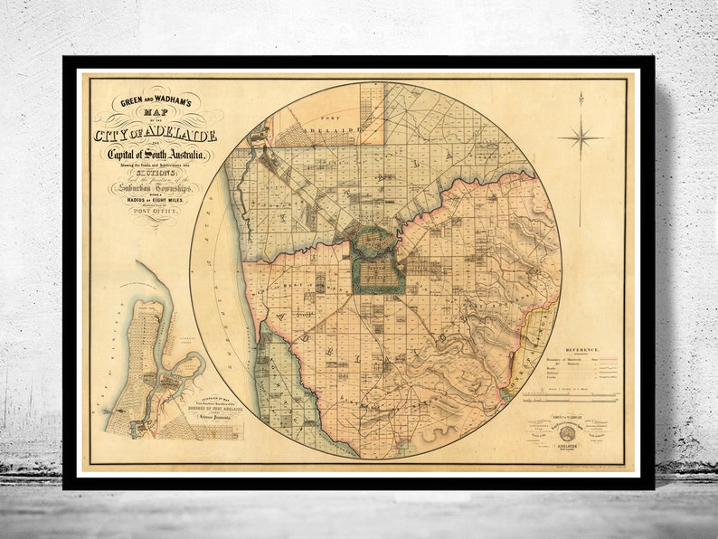Great Map of Adelaide Australia 1891 | Vintage Poster Wall Art Great Map of Adelaide Australia 1891 | Vintage Poster Wall Art