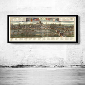 Old View of London , England United Kingdom 1780  | Vintage Poster Wall Art Print |