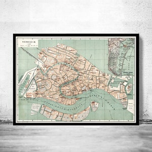 Old Map of Venice Italy 1886 Vintage Map | Vintage Poster Wall Art Print | Wall Map Print | Old Map Print