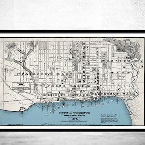 Old Map of Toronto Ontario Canada 1873 Vintage map Toronto | Vintage Map Wall Art Print | Large Map Print | Home Decor Wall Art